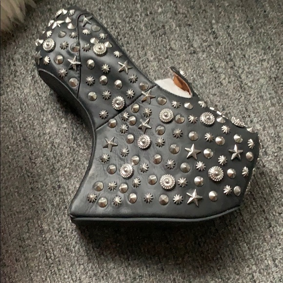 Jeffrey Campbell Blyke stud Black Silver NEW - Picture 2 of 5